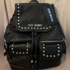 Steve Madden Black Backpack with Silver Accents